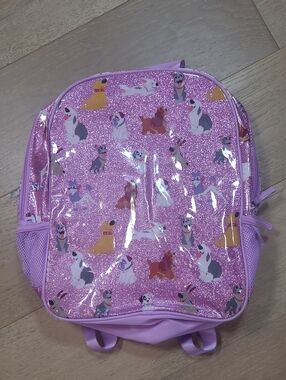 EUC Disney Store Backpack Girls Disney Dogs Purple Glitter Character School Bag